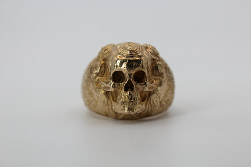 Floral skull ring