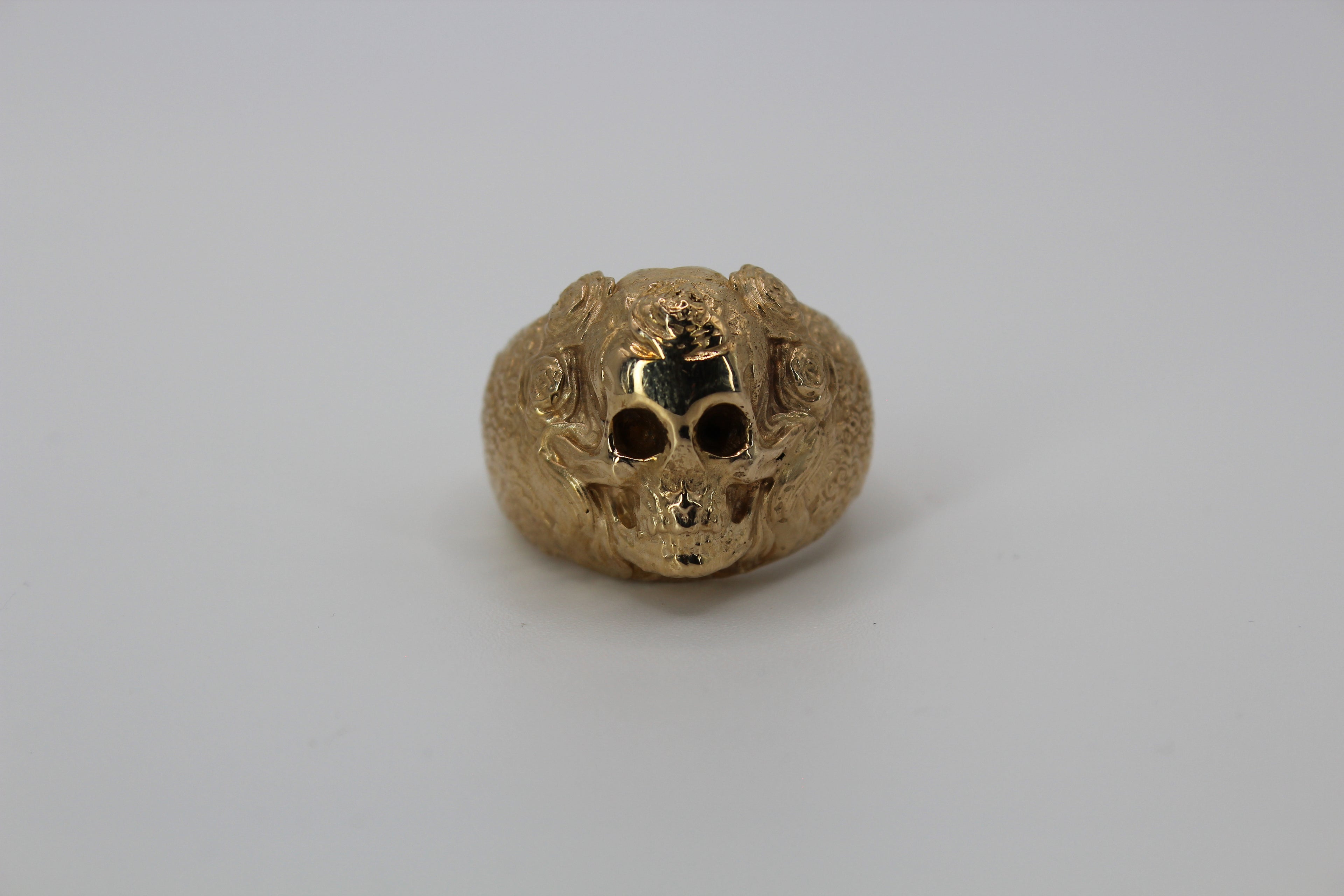 Floral skull ring